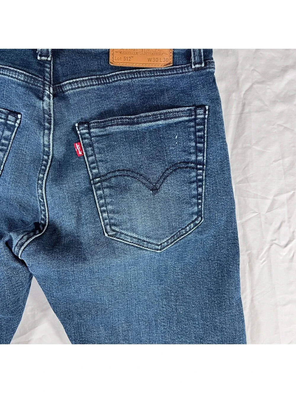 Levi's Premium 512 Slim Taper Jeans Men's W30 L30 Medium Wash Blue Big E